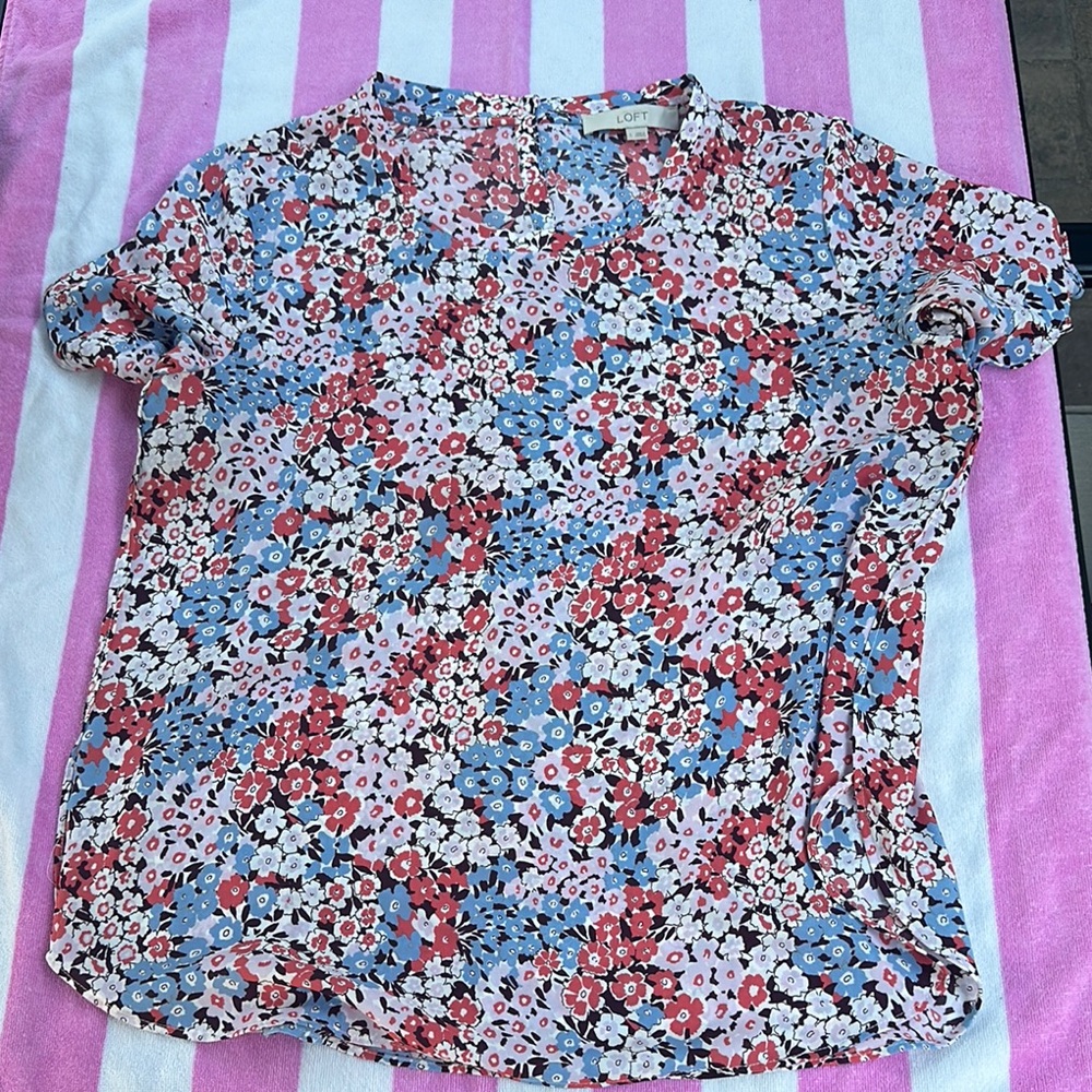LOFT Multicolor Floral Blouse